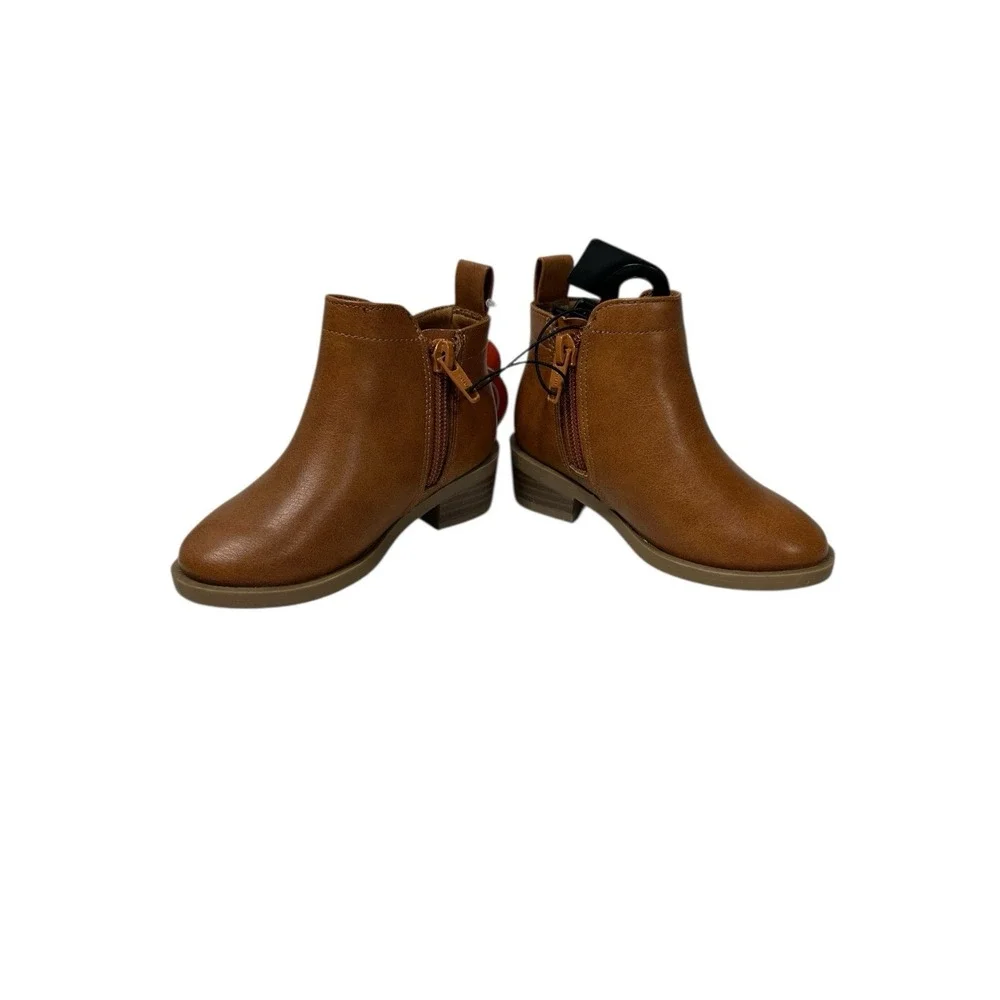 wonder nation‎ toddler girls ankle boots brown zips up the side size 7